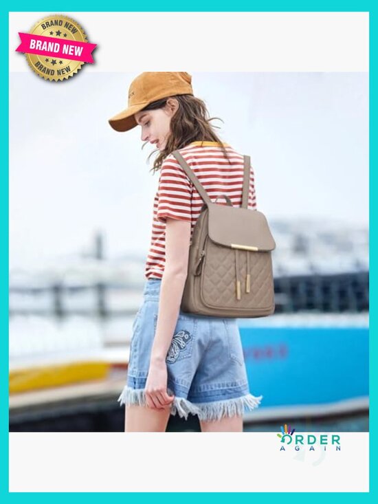 Quilted Trendy Leather Backpack Purse Fashion Travel Daypack Shoulder Bag main image 6